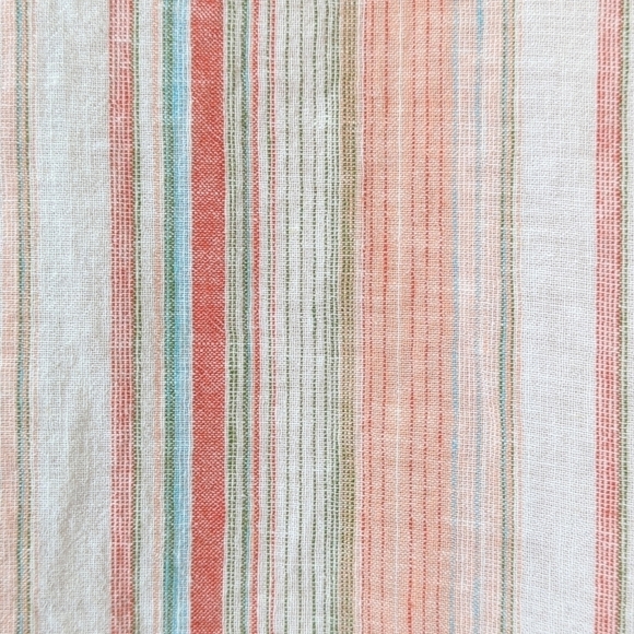 Beachlunchlounge Jenna Linen Blend Striped Split Neck Sleeveless Tunic Top XS - Picture 7 of 11